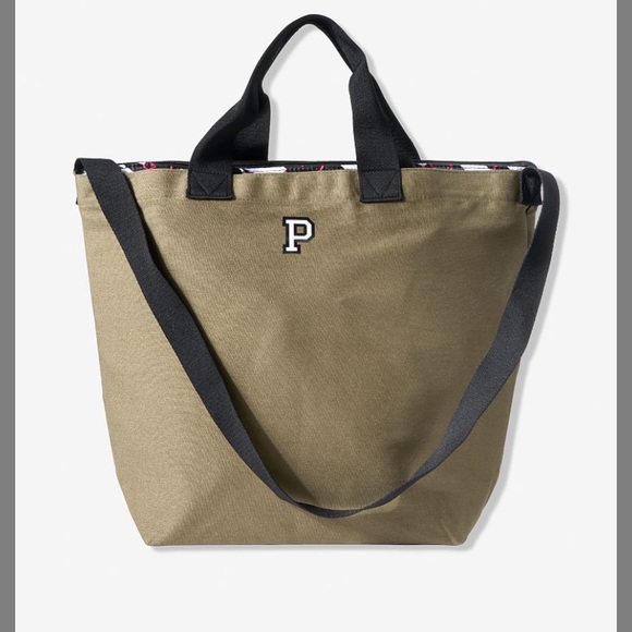 VS PINK olive green cooler tote & outdoor blanket - Picture 2 of 8